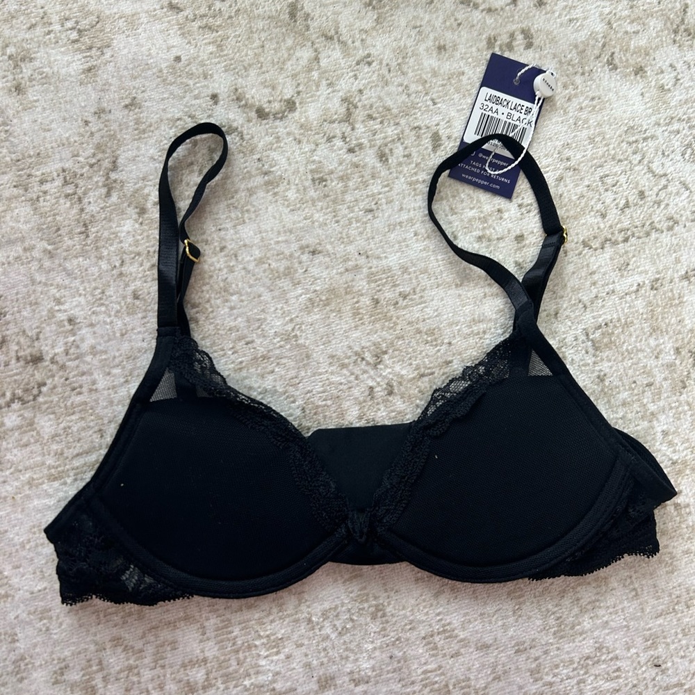 Black Lace Pepper Bra (: see description:)